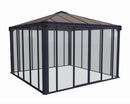 Palram – Canopia Ledro Gazebo 12 x 12 w/screen doors GRAY/BRNZ