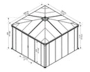 Palram – Canopia Ledro Gazebo 12 x 12 Gazebo Gray/Brnze