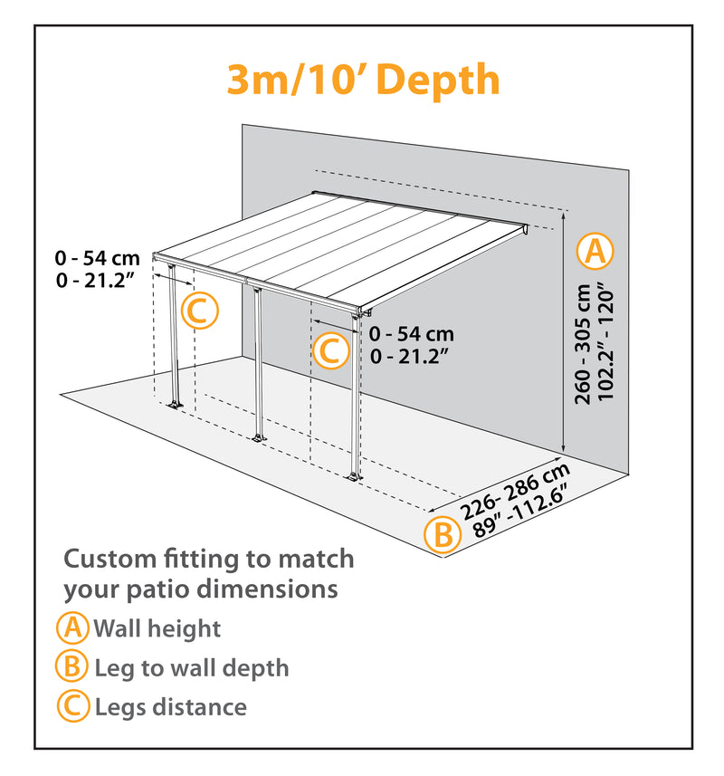 Palram – Canopia Feria 10' x 10' Patio Cover - Gray