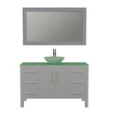 Cambridge Plumbing 48 Inch Gray Wood and Glass Vessel Sink Vanity Set