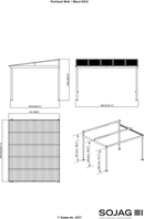 Shelter Logic Sojag Portland Wall Gazebo 8x12 Brown