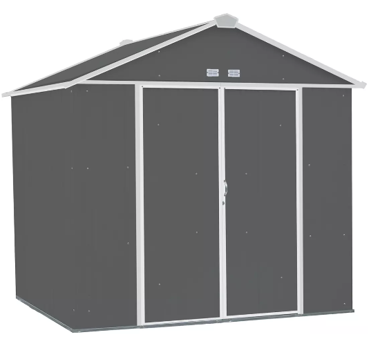 Shelter Logic EZEE Shed® , 8x7, High Gable, 72 in walls, vents Charcoal & Cream