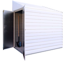 Shelter Logic Yardsaver®, 4x7, Electro Galvanized Steel, Eggshell, Pent Gable, 62.5" Wall Height, Swing Doors