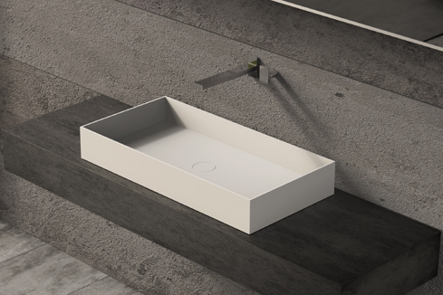 Ideavit Solidjoy-75 Rectangular Vessel Bathroom Sink, White