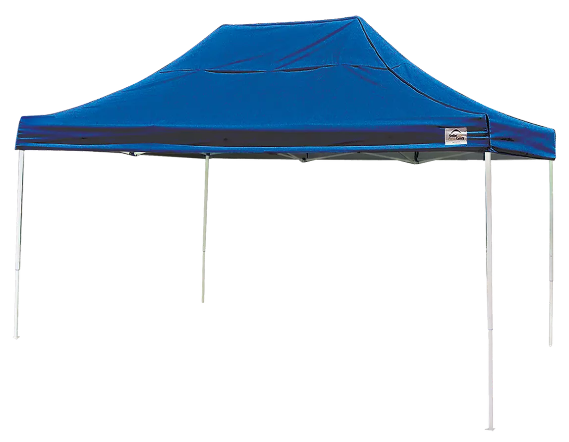 Shelter Logic 10x15 ST Pop-up Canopy, Blue Cover, Black Roller Bag