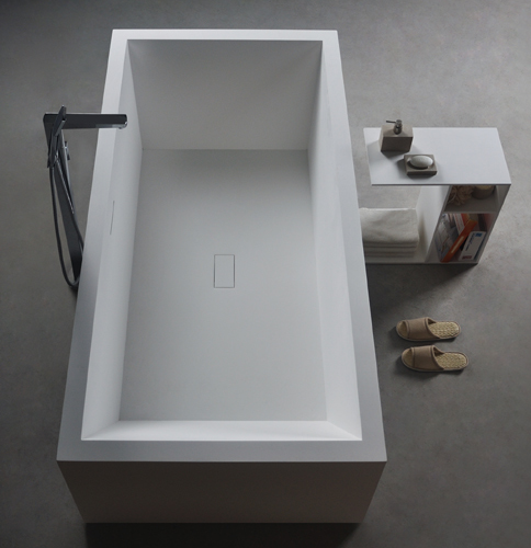 Ideavit Solid Vitas Rectangular freestanding bathtub. 79x29x23 inch., White