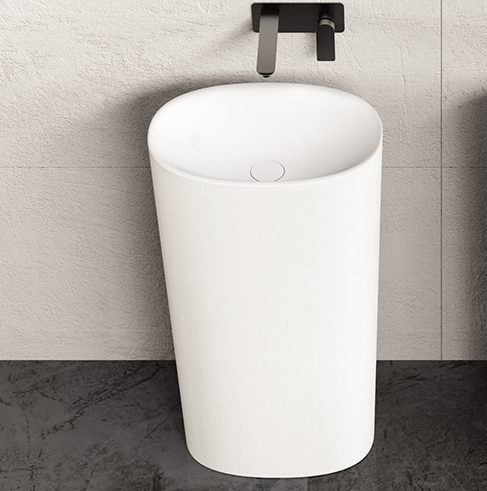 Ideavit Solidcliff Pedestal Bathroom Sink,  20x14x 35 White