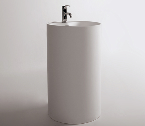 Ideavit SolidROLL Pedestal With Round Washbasin. 18 x 18 x 35, White