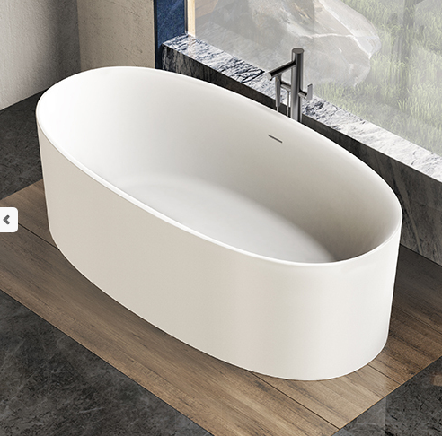 Ideavit SolidCLIFF freestanding Elongated bathtub, 70x35x22 inch White