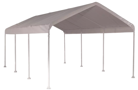 Shelter Logic 10'×20' Canopy, 2" 8-Leg Frame, White Cover