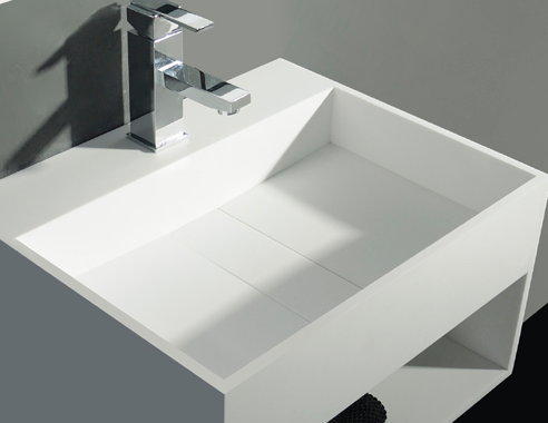 Ideavit SOLIDCUBE  Wall Mounted Or Counter Vanity With Shelf Below Basin, White