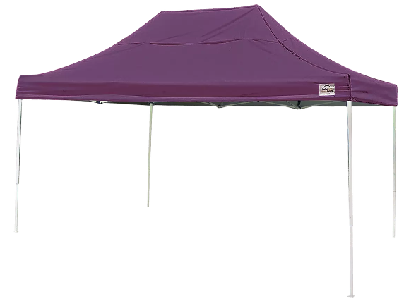 Shelter Logic 10x15 ST Pop-up Canopy, Purple Cover, Black Roller Bag