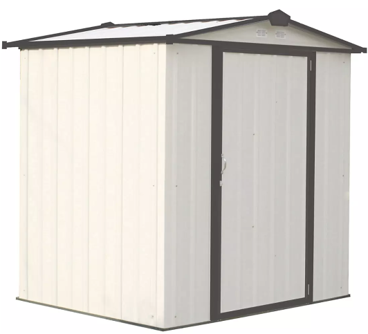EZEE Shed® , 6x5, Low Gable, 65 in walls, vents, Cream & Charcoal
