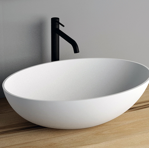 Ideavit  SolidTHIN 50 Oval Counter Vessel Solid Surface , Wash Basin