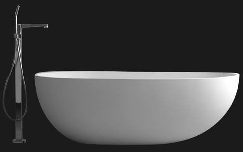 Ideavit  Solidsurf Elongated freestanding bathtub. 67x35x22 inch.