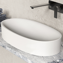 Ideavit  SolidCLIFF Oval Shape Counter Vessel, Bathroom Sink, White