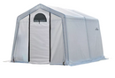 Shelter Logic 10x10x8 ft. / 3x3x2,4 m (3) Rib Peak Style Grow It Greenhouse-in-a-Box; Translucent Cover w/Side Vents; (1) 2-Zipper Door w/Screened Window; (1) Back Panel w/Screened Window