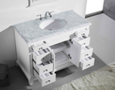 Eviva Elite Stamford 42" White Bathroom Vanity w/ Double Ogee Edge White Carrara Top