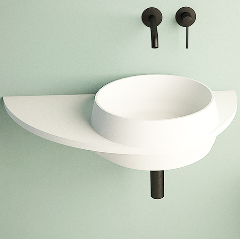 Ideavit Soliddual 3.0 Wall Mount Floating Vanity Bathroom Sink White