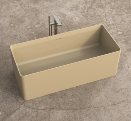 Ideavit Solidthin Free Standing Bathtub 63 " x 28 " x 22 " inch-Light Beige