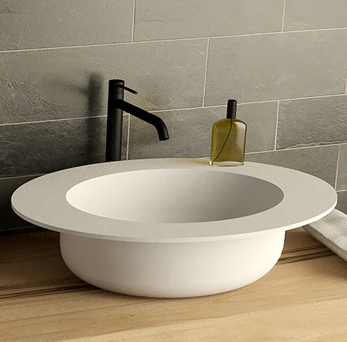 Ideavit SolidCAP Oval Shape Counter vessel, 24 x 18 Wide Basin, Bathroom Sink