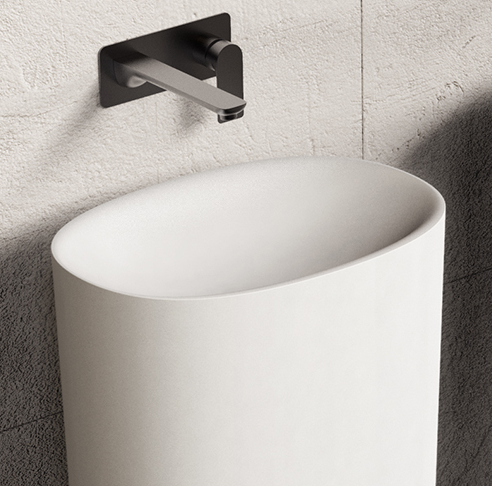 Ideavit Solidcliff Pedestal Bathroom Sink,  20x14x 35 White