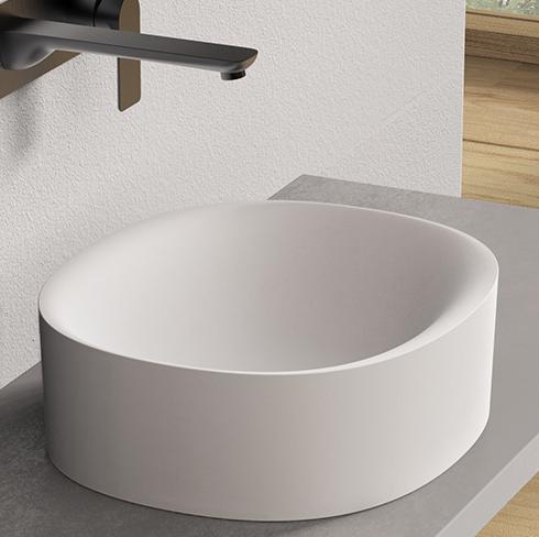 Ideavit  SolidCLIFF Square Counter Vessel Bathroom Sink, White