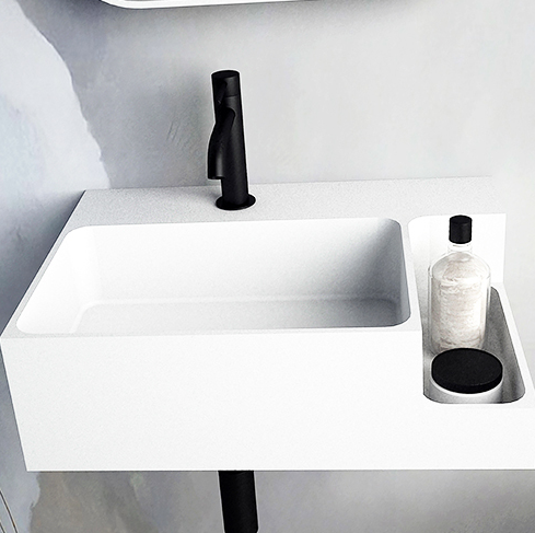 Ideavit Soliddual Wall Mount Floating Vanity Bathroom Sink, White