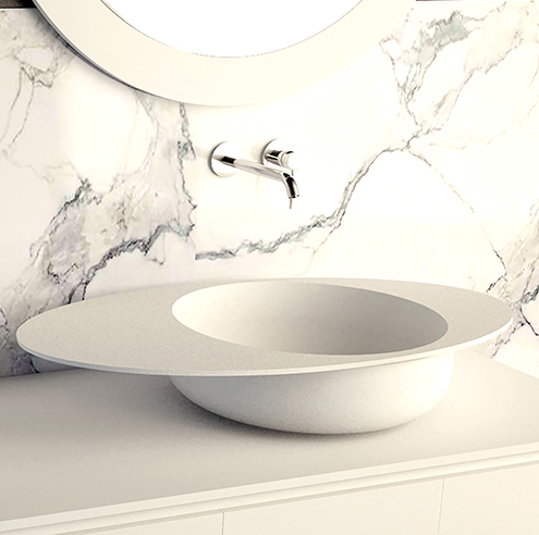 Ideavit  SolidCAP Oval Shape Counter Vessel 32 wide, Bathroom Sink White