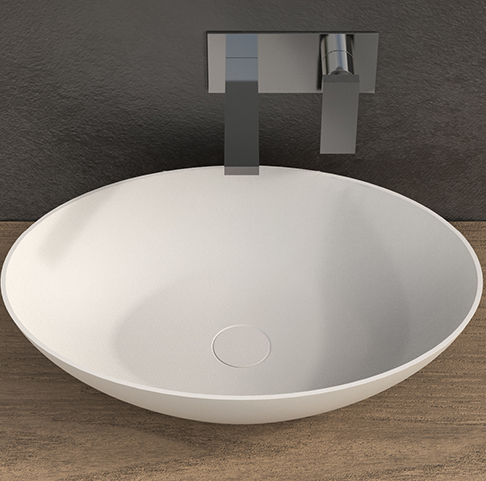 Ideavit SolidTHIN Oval Counter Vessel Solid Surface, Bathroom Sink