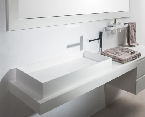 Ideavit Solidjoy-75 Rectangular Vessel Bathroom Sink, White