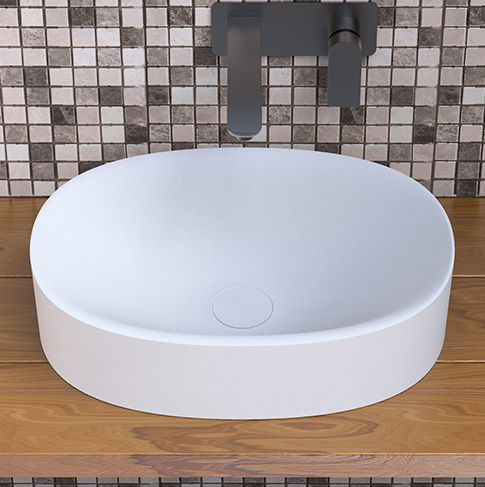 Ideavit SolidCLIFF Oval Shape Counter Vessel, 20 x 13-3/4 x 5 inch Bathroom Sink