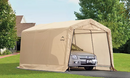 Shelter Logic 10X15x8 Auto Shelter, 1-3/8" 4-Rib Peak Style Frame, Sandstone Cover