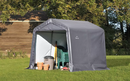 Shelter Logic 8×8×8 Peak Style Storage Shed, 1-3/8" Frame, Grey Cover