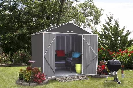 Shelter Logic EZEE Shed® , 8x7, High Gable, 72 in walls, vents Charcoal & Cream