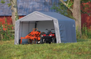Shelter Logic  12×12×8 Peak Style Storage Shed, 1-3/8" Frame, Grey Cover