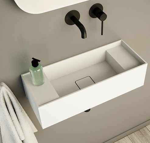 Ideavit  Solidbliss 55  Wall Hung Washbasin, Bathroom Sink White