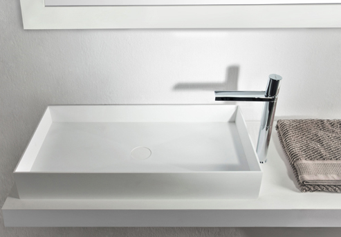 Ideavit Solidjoy-100 Rectangular Vessel Bathroom Sink , White