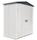 Shelter Logic Spacemaker Patio Steel Storage Shed, 6 ft. x 3 ft. Flute Gray and Anthracite