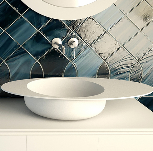 Ideavit  SolidCAP Oval Shape Counter Vessel 32 wide, Bathroom Sink White