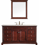 Eviva Elite Stamford 42″ Teak Bathroom Vanity w/ Double Ogee Edge Crema Marfil Top