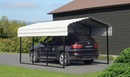 Shelter Logic Steel Carport 10 x 15 x 7 ft. Galvanized Black/Eggshell