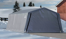 Shelter Logic 12×20×8 Peak Style Shelter, 1-3/8" 6-Rib Frame, Grey Cover