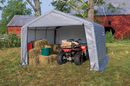 Shelter Logic  12×12×8 Peak Style Storage Shed, 1-3/8" Frame, Grey Cover