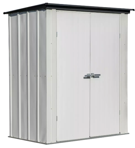 Shelter Logic Spacemaker Patio Steel Storage Shed, 5 ft. x 3 ft. Flute Gray and Anthracite