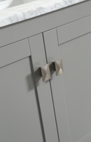 Eviva Aberdeen 84" Gray Transitional Double Sink Bathroom Vanity w/ White Carrara Top