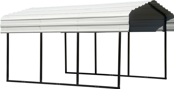 Shelter Logic Steel Carport 10 x 15 x 7 ft. Galvanized Black/Eggshell