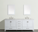 Eviva Aberdeen 78" White Transitional Double Sink Bathroom Vanity w/ White Carrara Top