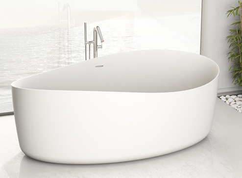 Ideavit Solid Harmony Elongated freestanding bathtub. 69x39x26 inch