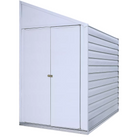 Shelter Logic Yardsaver®, 4x7, Electro Galvanized Steel, Eggshell, Pent Gable, 62.5" Wall Height, Swing Doors